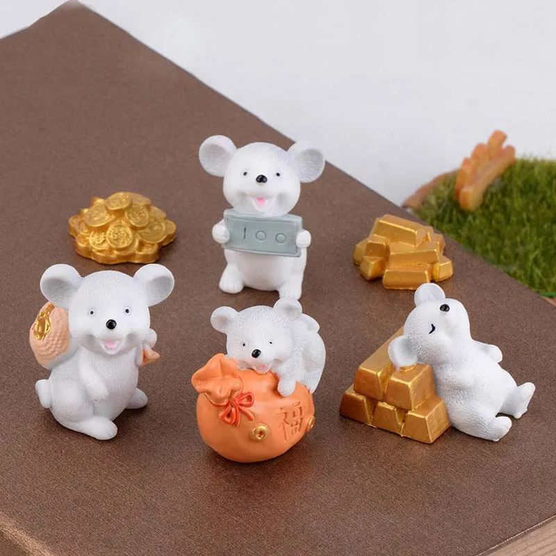 1 шт. сувениры в виде мыши статуэтка животного модель сада сказочное украшение