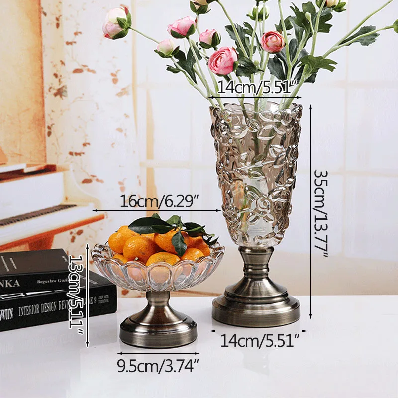 

Nordic High-grade Glass Flower Vase Fruit Tray Home Decoration Modern Flower Vase Plant Holder Desk Hydroponics Room Decor