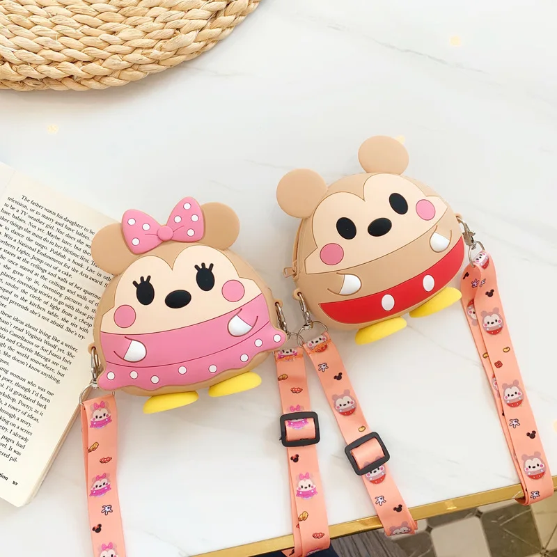 Детский рюкзак Disney с Микки и Минни Маус Водонепроницаемая силиконовая школьная