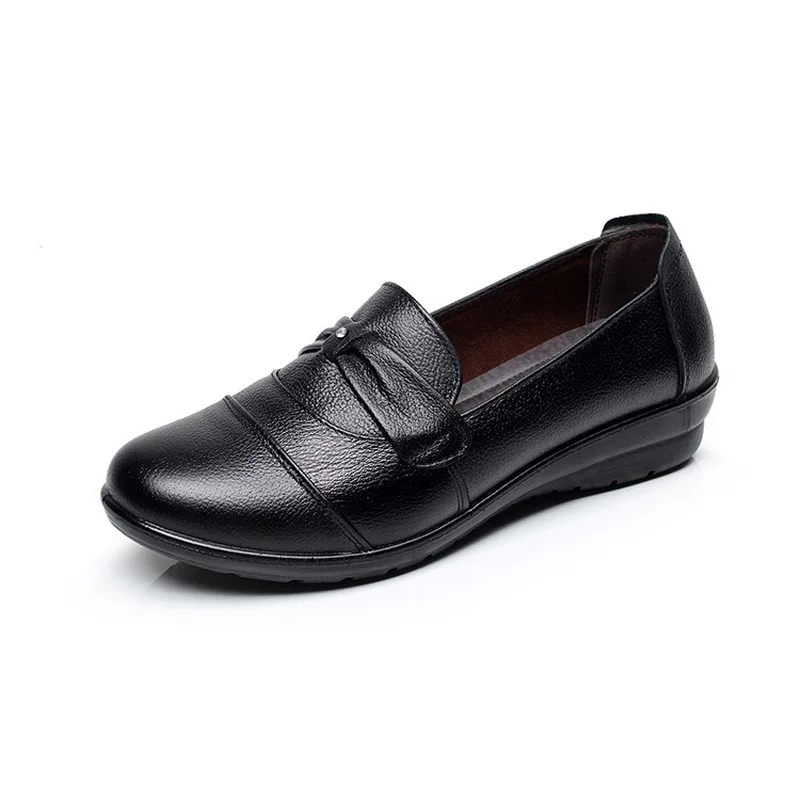 Новые Домашние тапочки из натуральной кожи женская обувь с закрытым носком