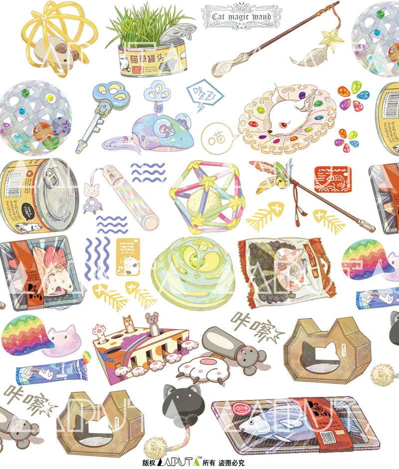 Рисунок кошки веселые игрушки Washi цилиндрическая Маскировочная лента для