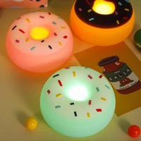 hot sales new arrival cute donut shape rechargeable smart touch 3 colors adjustable night light lamp