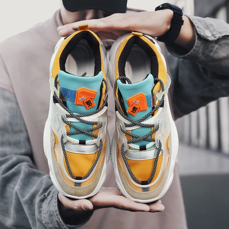 Мужские кроссовки на платформе дышащие для тренировок с вулканизированной