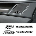 Наклейки для автомобильных динамиков, 4 шт., стерео значок для Ford Ranger, Fiesta, Transit, Kuga, Mondeo, Explorer, Escape, Galaxy F150, Raptor, украшение