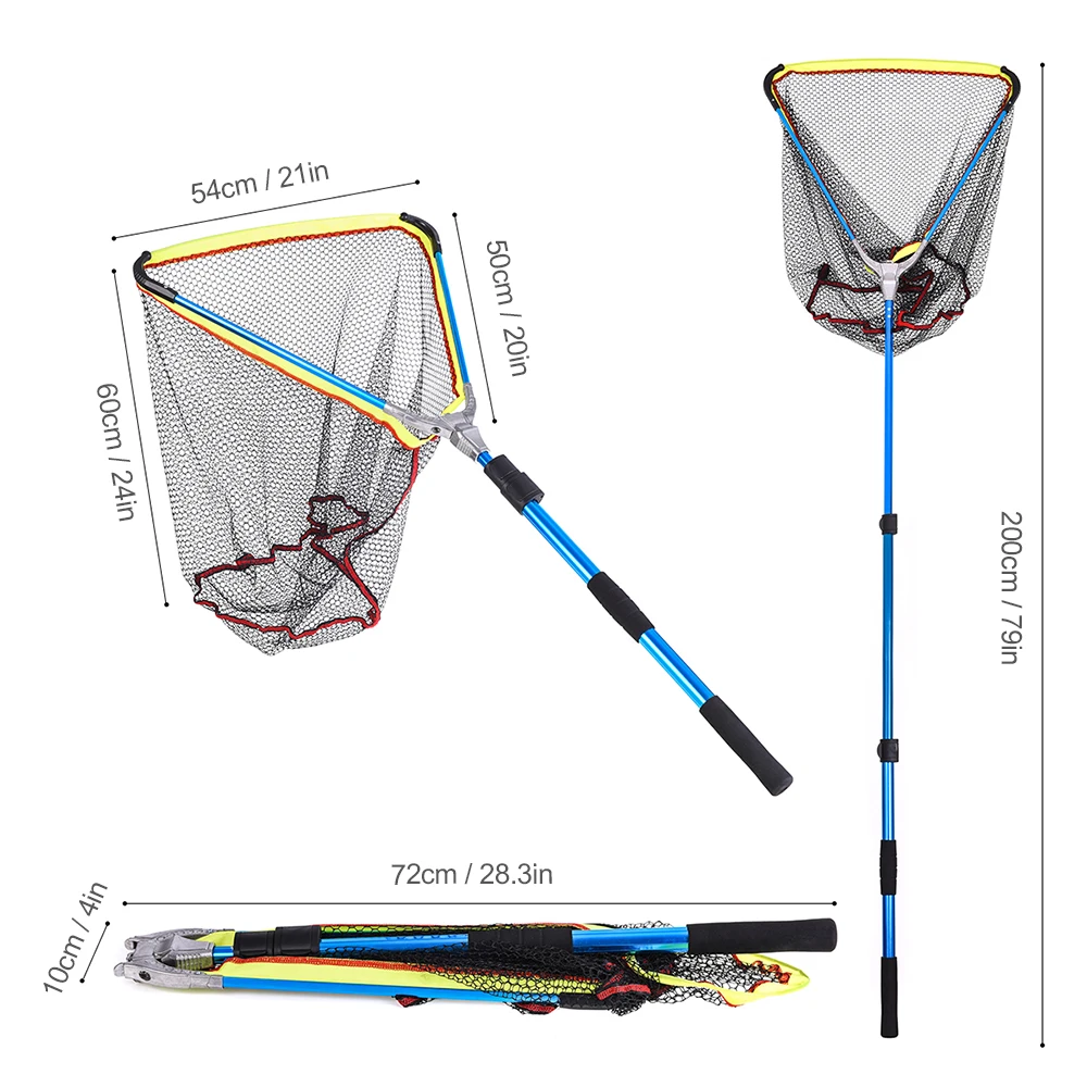 Рыболовная сеть 200 см/79 дюймов телескопическая алюминиевая рыболовная с