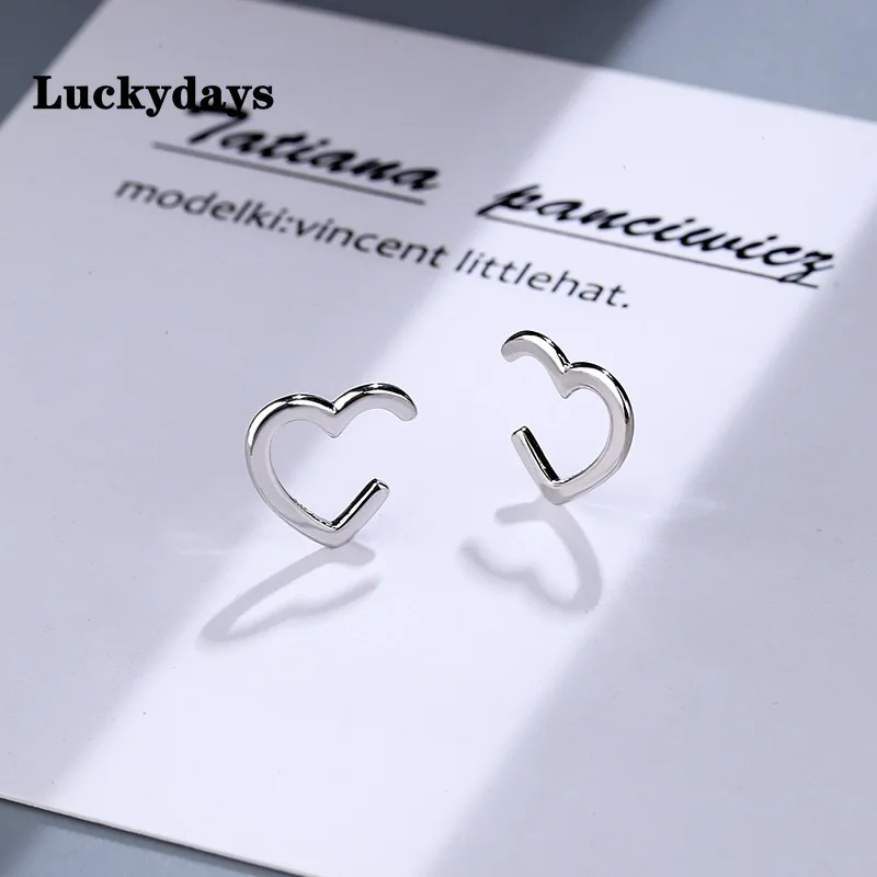 

Luckydays минималистичные полые серьги в форме сердца трехмерные серьги-каффы в форме сердца для девочек и женщин без отверстий в ухе