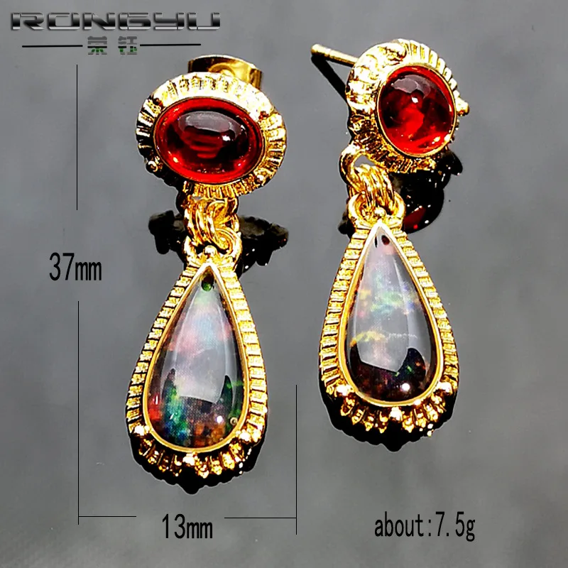 Богемные этнические капли воды Роскошные Длинные серьги Синтетический Опал