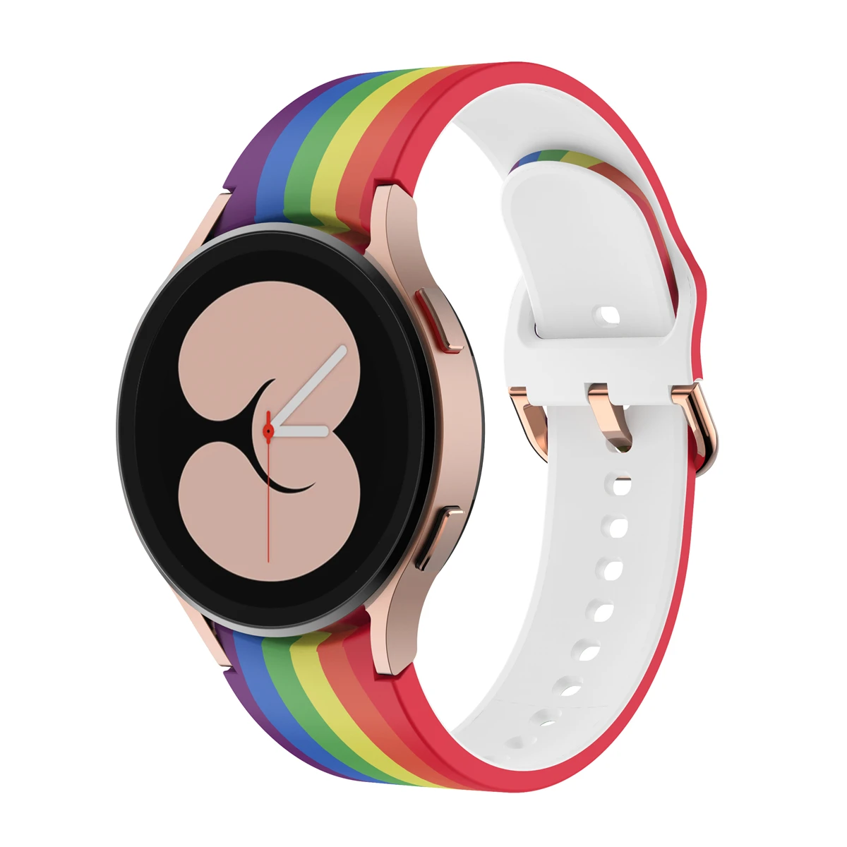 Ремешок для часов Galaxy Watch 4 Band браслет с леопардовым и радужным принтом