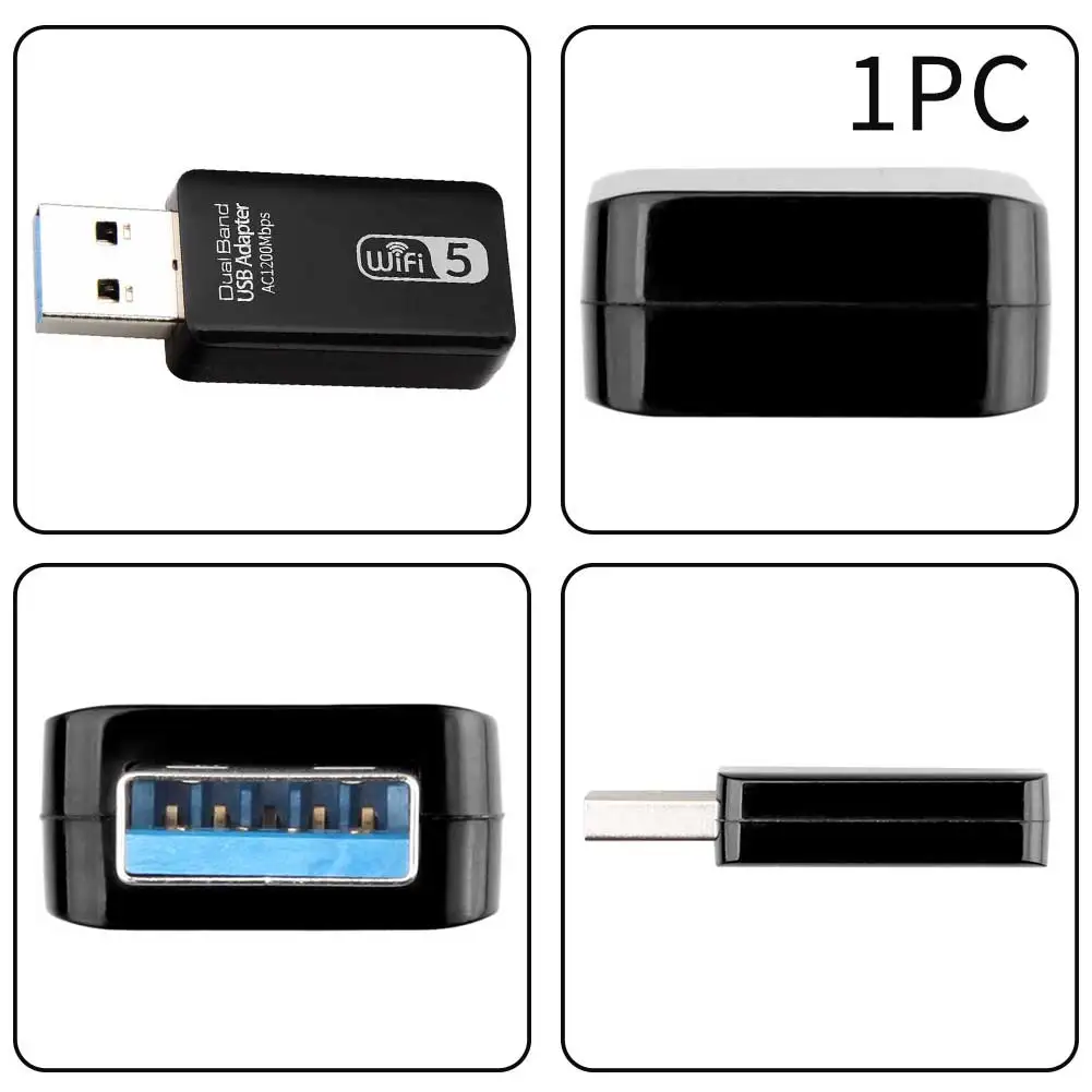 

1200Mbps Mini Dongle USB3.0 WIFI Portable Laptop Desktop 5GHz 2.4GHz USB Wireless Adapter Home Office 867Mbps 300Mbps Dual Band