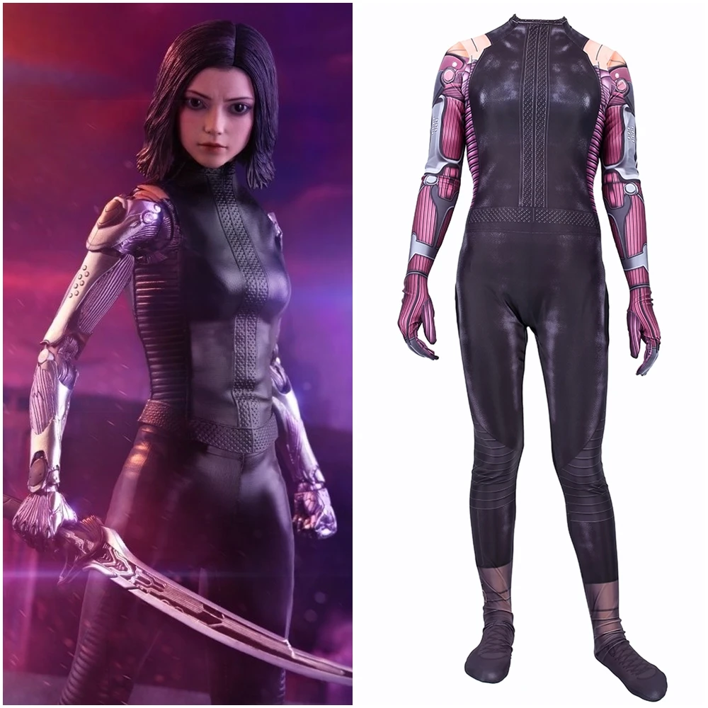 

Alita Battle Angel Alita, костюм для косплея, комбинезон с 3D принтом, боди