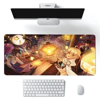 genshin impact 90x40cm large mouse pad gaming accessories pc laptop gamer mousepad anime antislip mat keyboard desk mat carpet