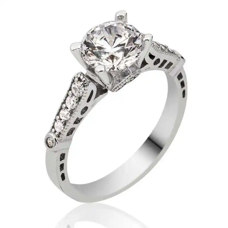 

Silver Single Stone Lady 'S Ring