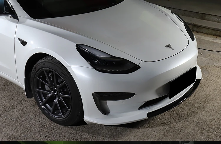 LUCKEASY защита переднего шасси автомобиля для Tesla модель 3- украшение шасси автомобиля 3 шт. набор белый/черный