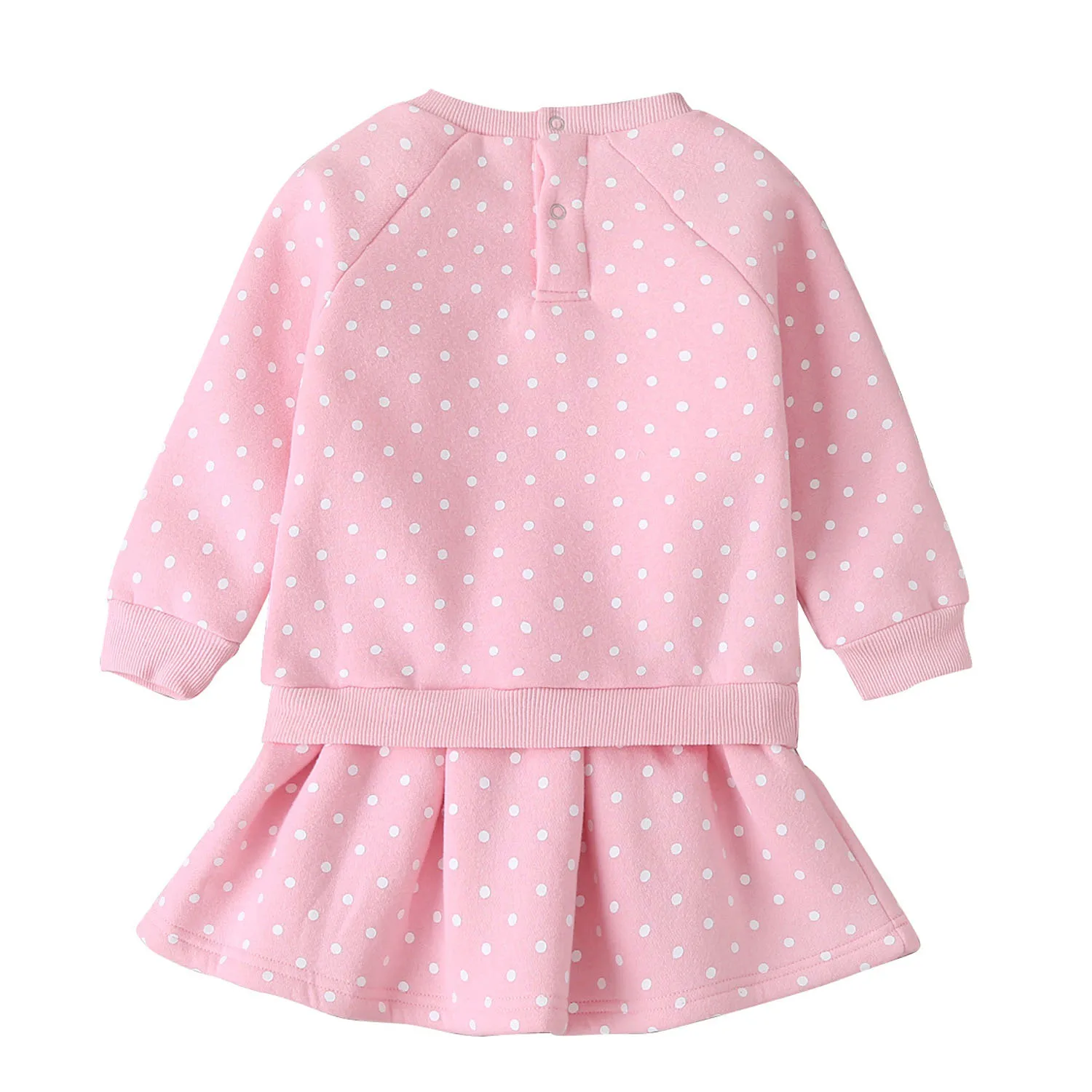 Детское Хлопковое платье-свитшот с длинным рукавом в горошек | Детская одежда и
