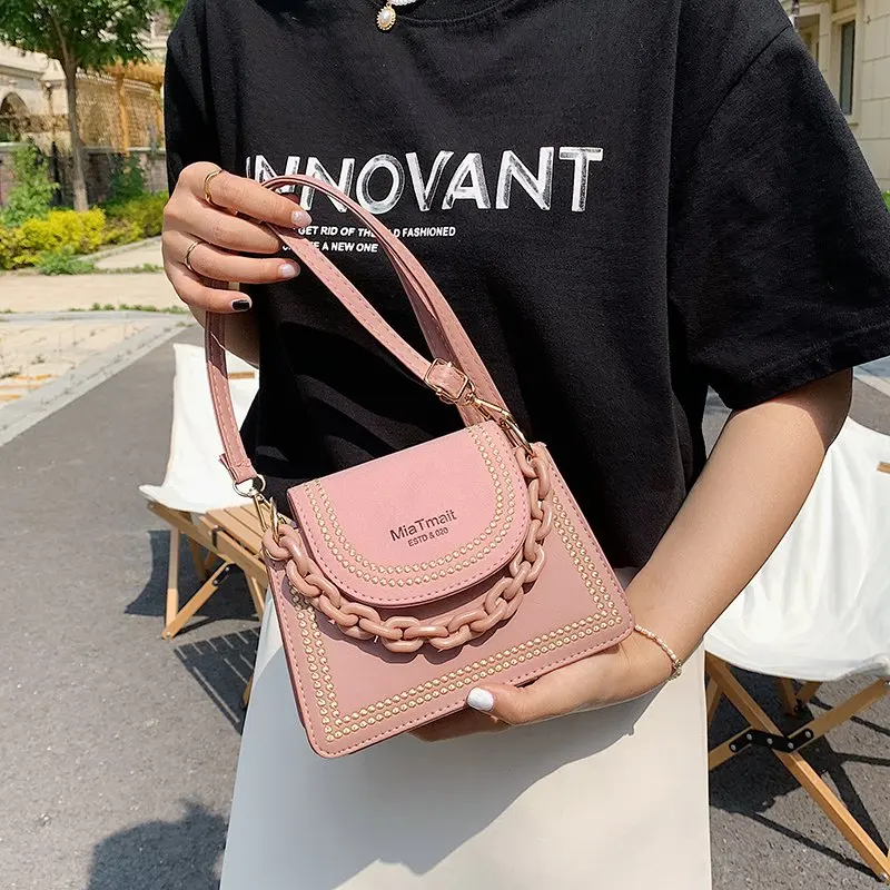 

New Fashion Luxury Chain Shoulder Bag Mini Crossbody Bag For Women Vintage High Quality Zipper Handbags Tote Female Flap Purse