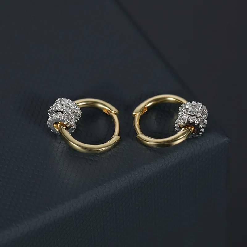 Fashion Earrings For Women Statement Small Circle Zircon Geometric Rhinestone Luxury Designer Jewelry For Women ZK40