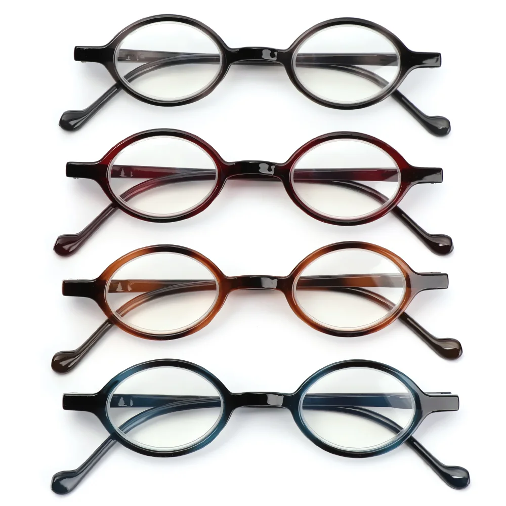 

1Pc Round Vintage Reading Glasses +1.0~+4.0 Read Eyeglass Men Women Light Weight With Spring Hinge Flat Mirror Eyewear Dropship