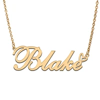 love heart blake name necklace for women stainless steel gold silver nameplate pendant femme mother child girls gift