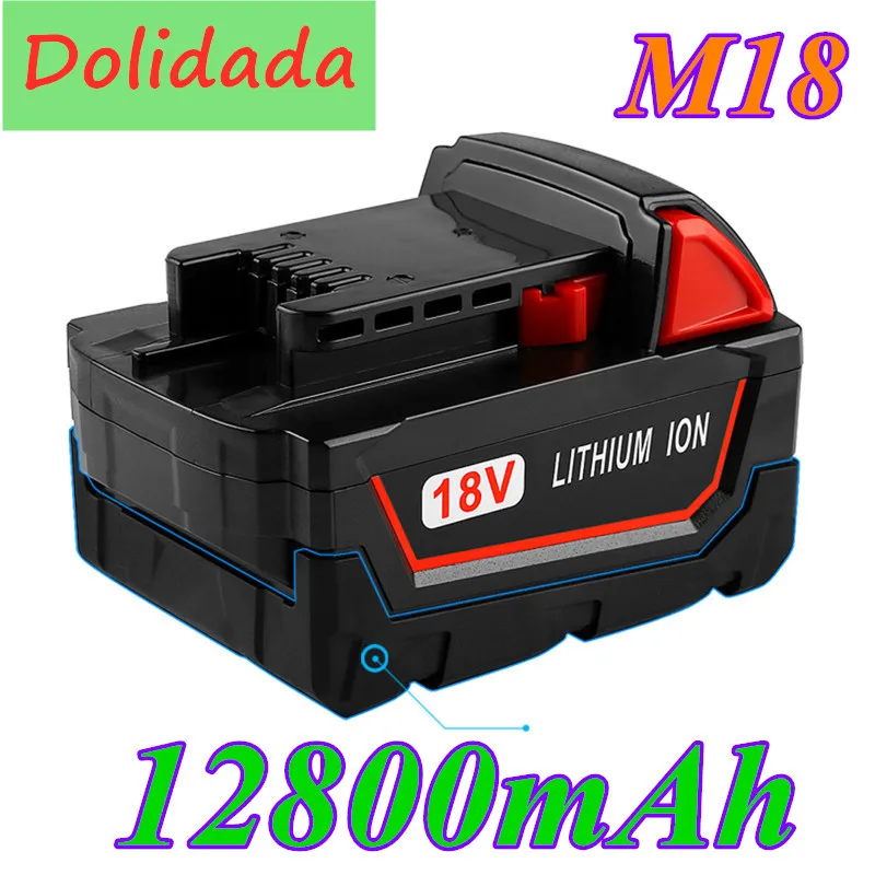 

3PCS Original 18V 12800mAh Li-ion Tool Battery for Milwaukee M18 48-11-1815 48-11-1850 2646-20 2642-21CT Repalcement M18 Battery