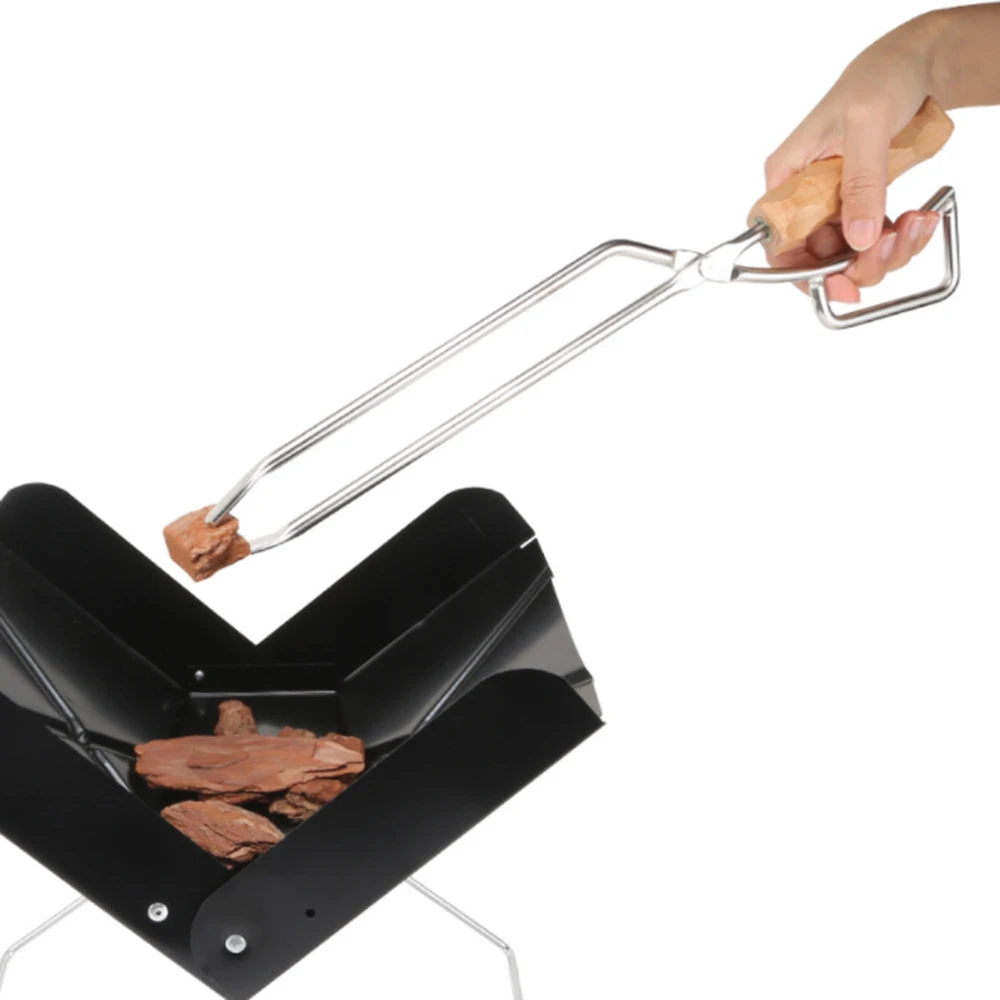 

Charcoal Clip Portable Heat Resistant Wood BBQ Thicker Stainless Steel Duckbill Tongs For Outdoor Camping Picnic Accessories
