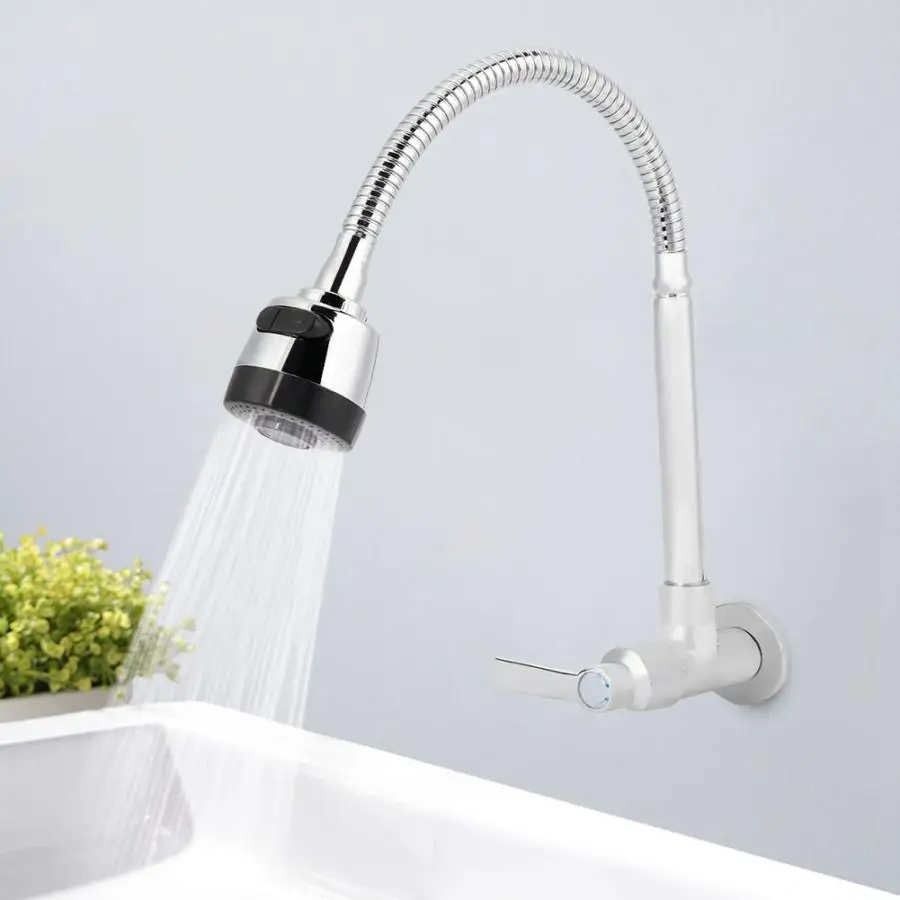

Kitchen Faucet G1/2inch Household Kitchen Single Cold Type Water 360 Degree Rotatable Wall Mount Faucet Faucet