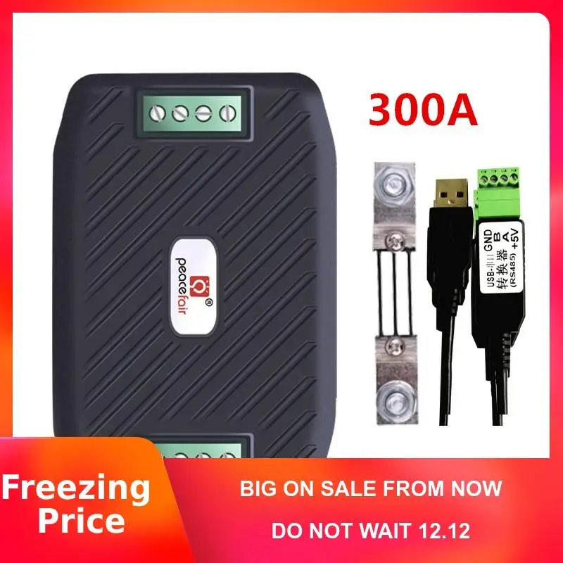 Peacefair DC 300 В 300А вольт метр RS485 Modbus детектор напряжения Ток Мощность счетчик энергии ваттметр амперметр с 300А шунта
