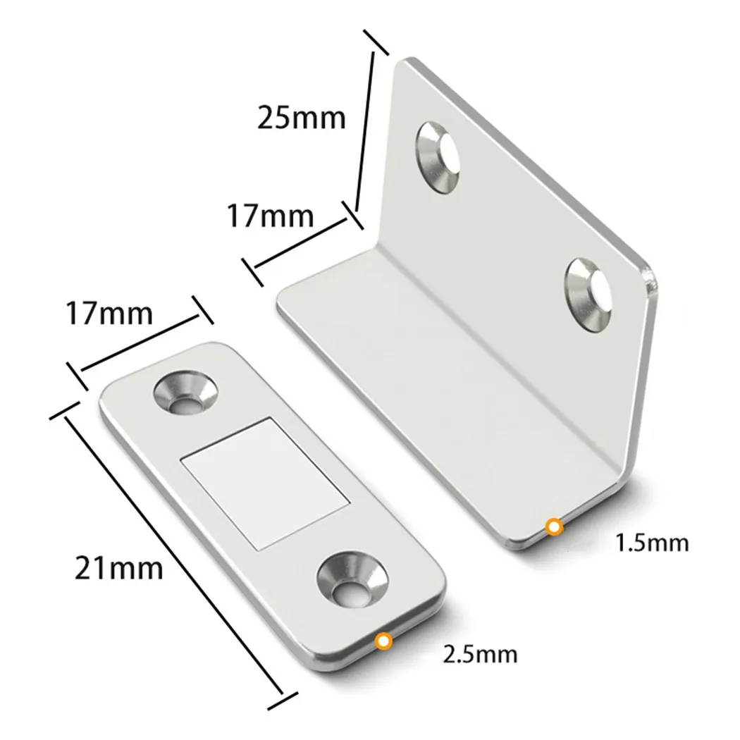1Pc Strong Magnetic Steel Catch Latch Ultra Thin For Door Cabinet Cupboard Closer Stops With Screw Furniture Hardware - купить по