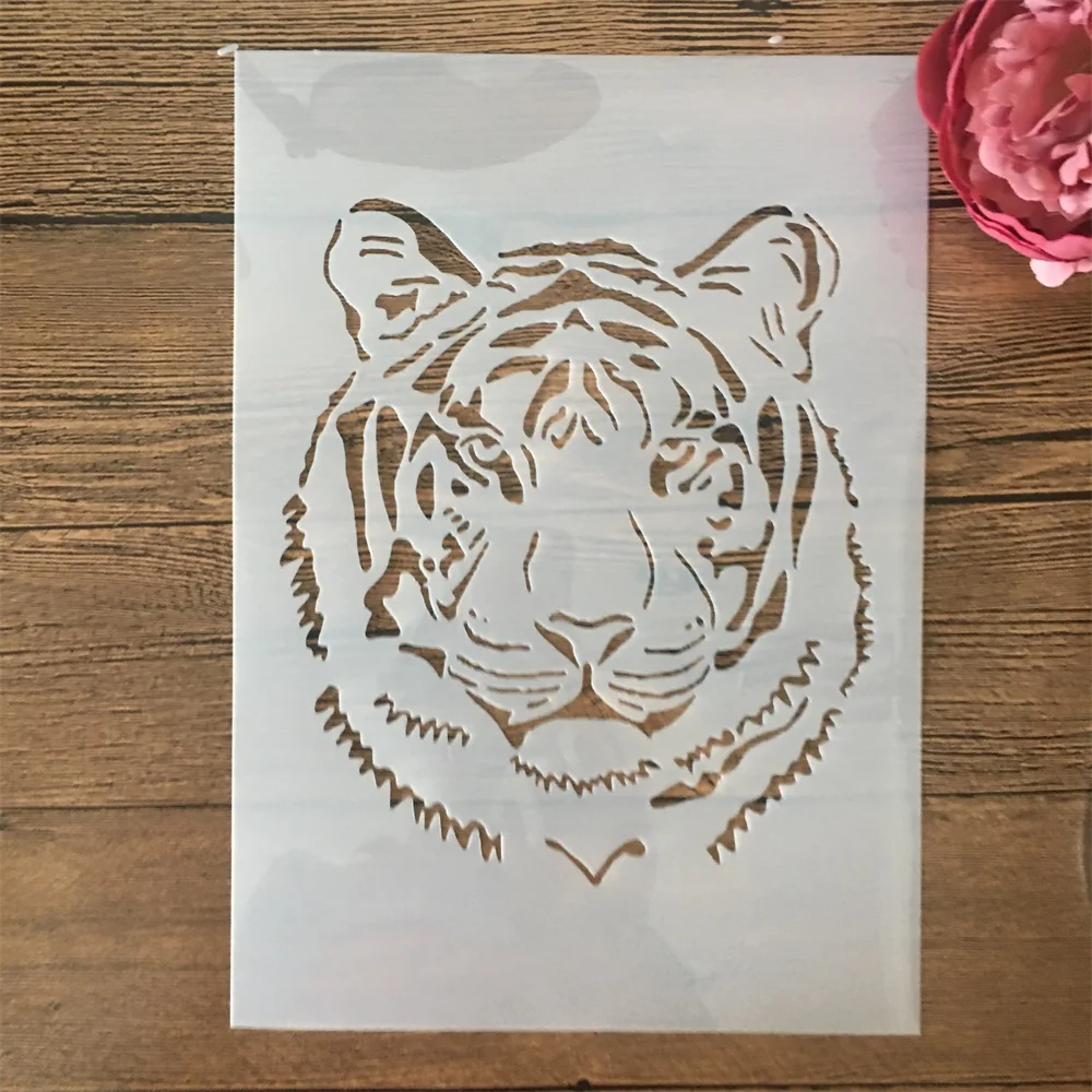 

Трафареты A4 29 см с головой тигра для самостоятельной сборки, настенная живопись, Искусственный Декоративный шаблон