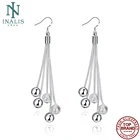 Женские серебряные серьги INALIS, модные дизайнерские серьги из бисера, длинные серьги-капельки, Романтический Подарок на годовщину, Новое поступление 2021