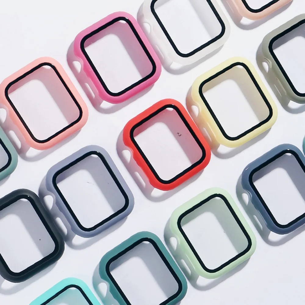 Стекло и чехлы для Apple Watch Series SE 654321 44 мм 40 умные часы iWatch 42 38 360 полноразмерная
