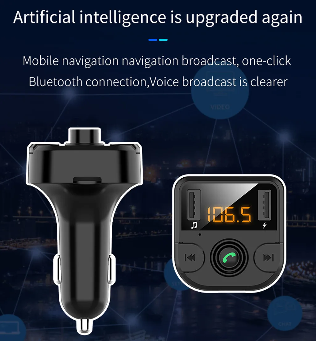 1 шт. Черный автомобильный комплект BT36B BT5.0 mp3 плеер fm передатчик с USB зарядным
