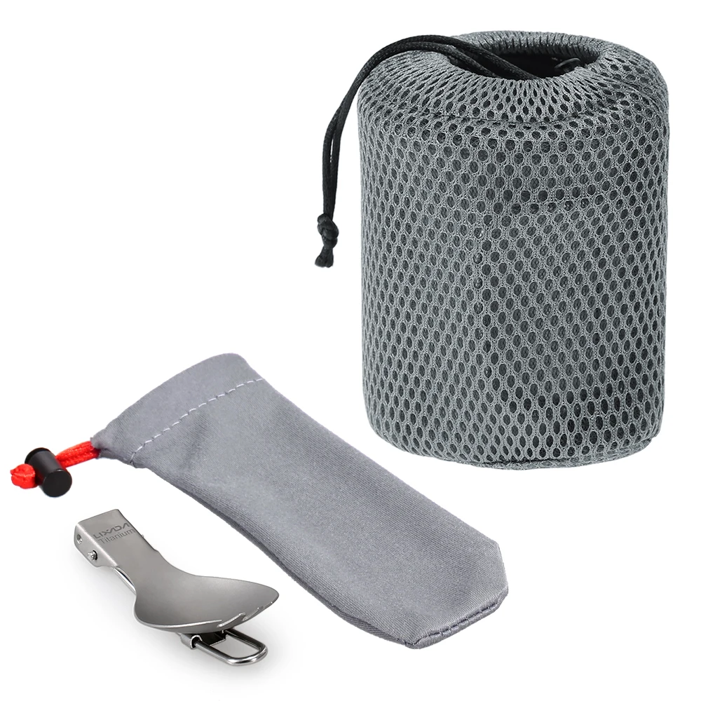 

Lixada Lightweight Titanium 750ml Pot with Folding Spork Titanium Cup Camping tableware for Outdoor Hiking Backpacking Picnic