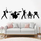 Виниловая наклейка на стену в стиле музыкальной рок-группы, съемная наклейка для украшения интерьера комнаты подростка, гитары, барабана, набор росписи A843