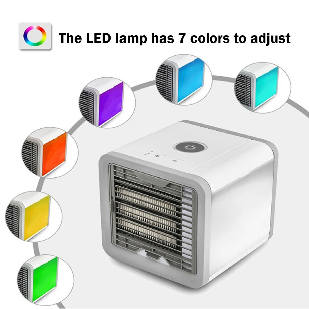 7 Color LED Night Light Mini Air Conditioner Cooling Fan USB Humidifier Purifier for Home Office Steaming Device Healthy | Дом и сад