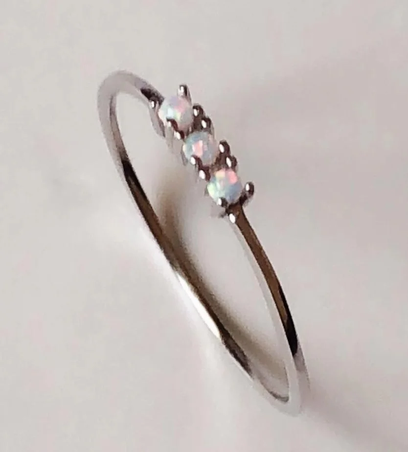 S925 стерлингового серебра 3 точки циркониевое кольцо 059|Кольца| |