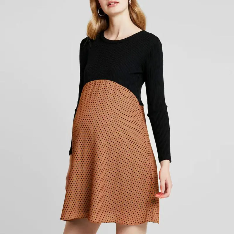 Новинка 2020 модное платье для беременных женщин и кормящих матерей имитация двух