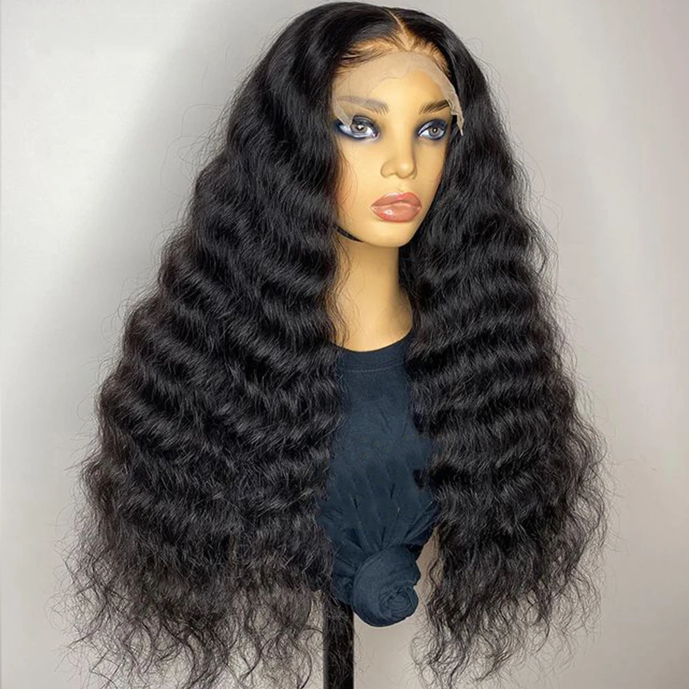 

150% Density Glueless Deep Body Water Wave Black 13x4Lace Front Human Hair Wig For Women With Babyhair Preplucked Brazilian Remy