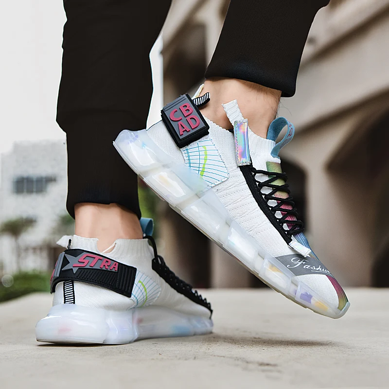 

2020 New Men Casual Comfortable Shoes Fashion Male Sneakers Air Cushion Breathable Sports Running Shoes PU Mesh Tenis Masculino