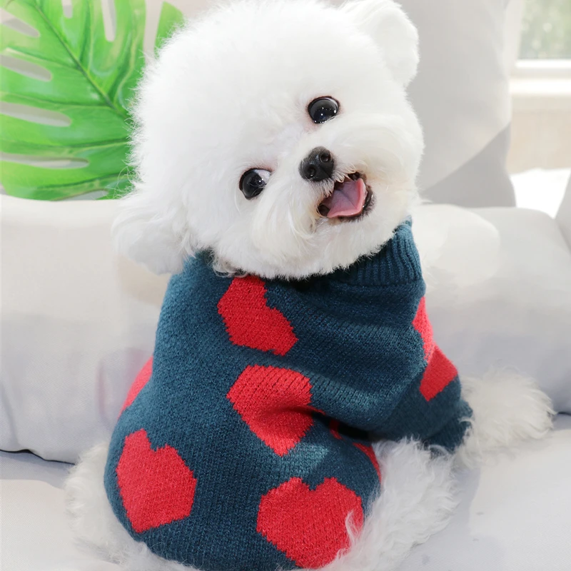 Купить Осенне-зимняя одежда с надписью Love Pet Тедди кошка Бишон Померанский VIP маленькая собака Шнауцер одежда для собаки вязаный свитер