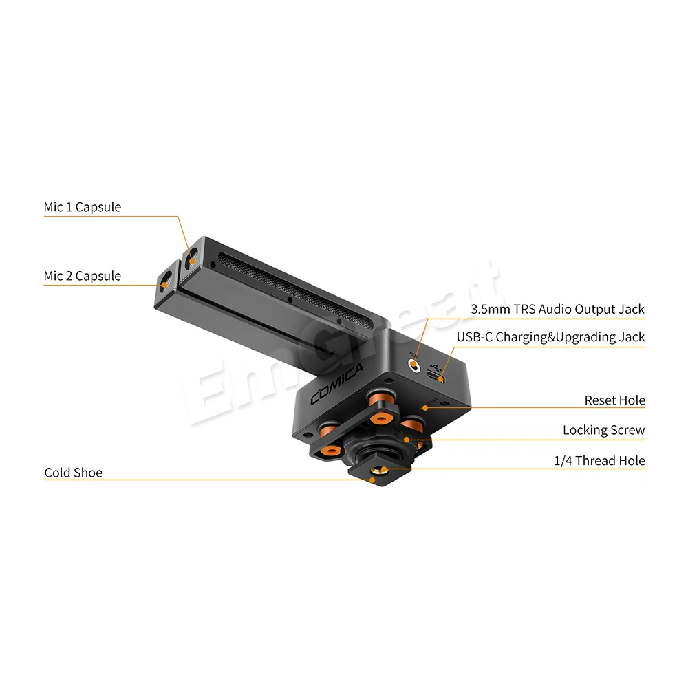 Comica Traxshot Super Cardioid Transformable Shotgun Microphone OLED Multi-Functional Smartphone Mic for Camera and | Электроника