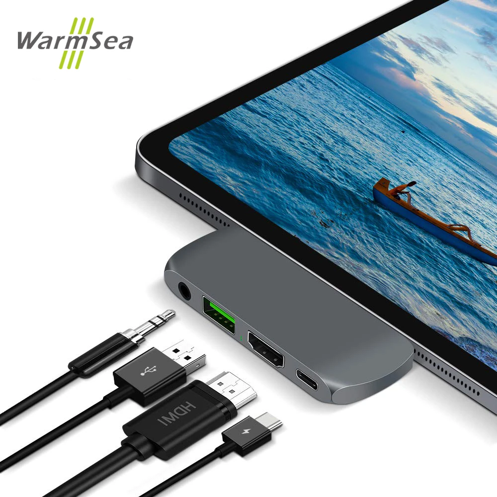 IPad Pro HUB USB C Hub Adapter with USB-C TYPE PD Charging 4K HDMI 3.0 3.5mm Headphone 2018 iPad MacBook | Компьютеры и офис