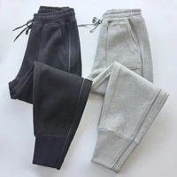 autumn winter gray women pants female cotton casual zipper sweatpants plus velvet warm harem pants loose trousers plus size