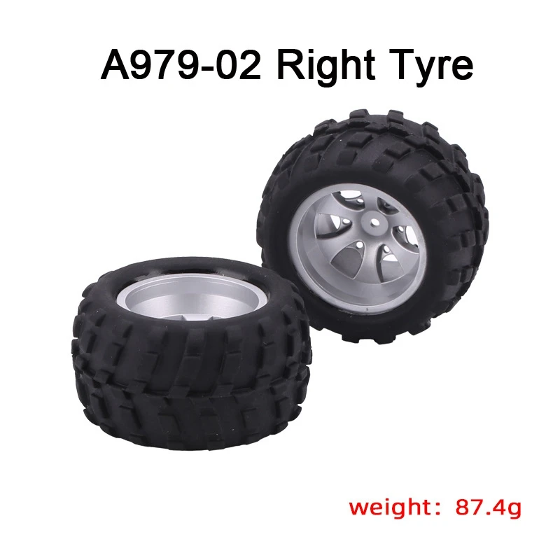 RC автозапчасти правая и левая Резина шины колеса A979 для Wltoys автомобиля Рок