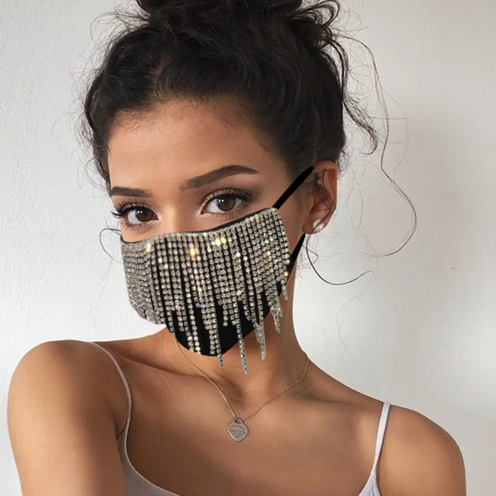 1 шт. маска для лица модная женщин маски косплея со сверкающими бриллиантами на