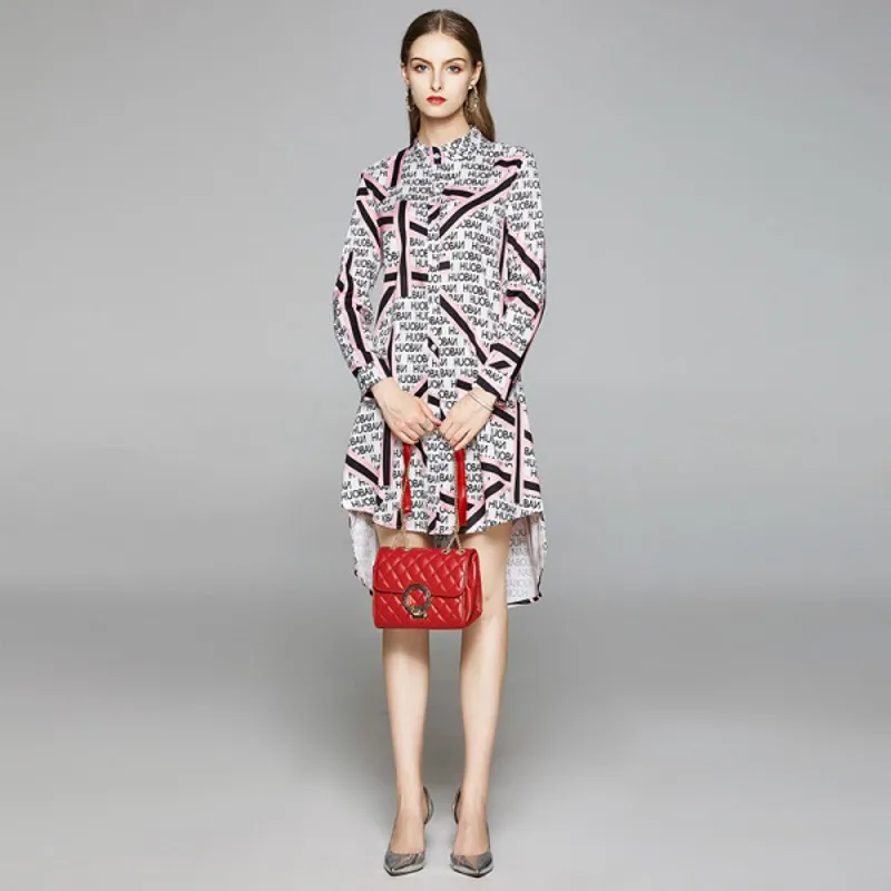 Летнее модное дизайнерское свободное платье для женщин в полоску с буквенным