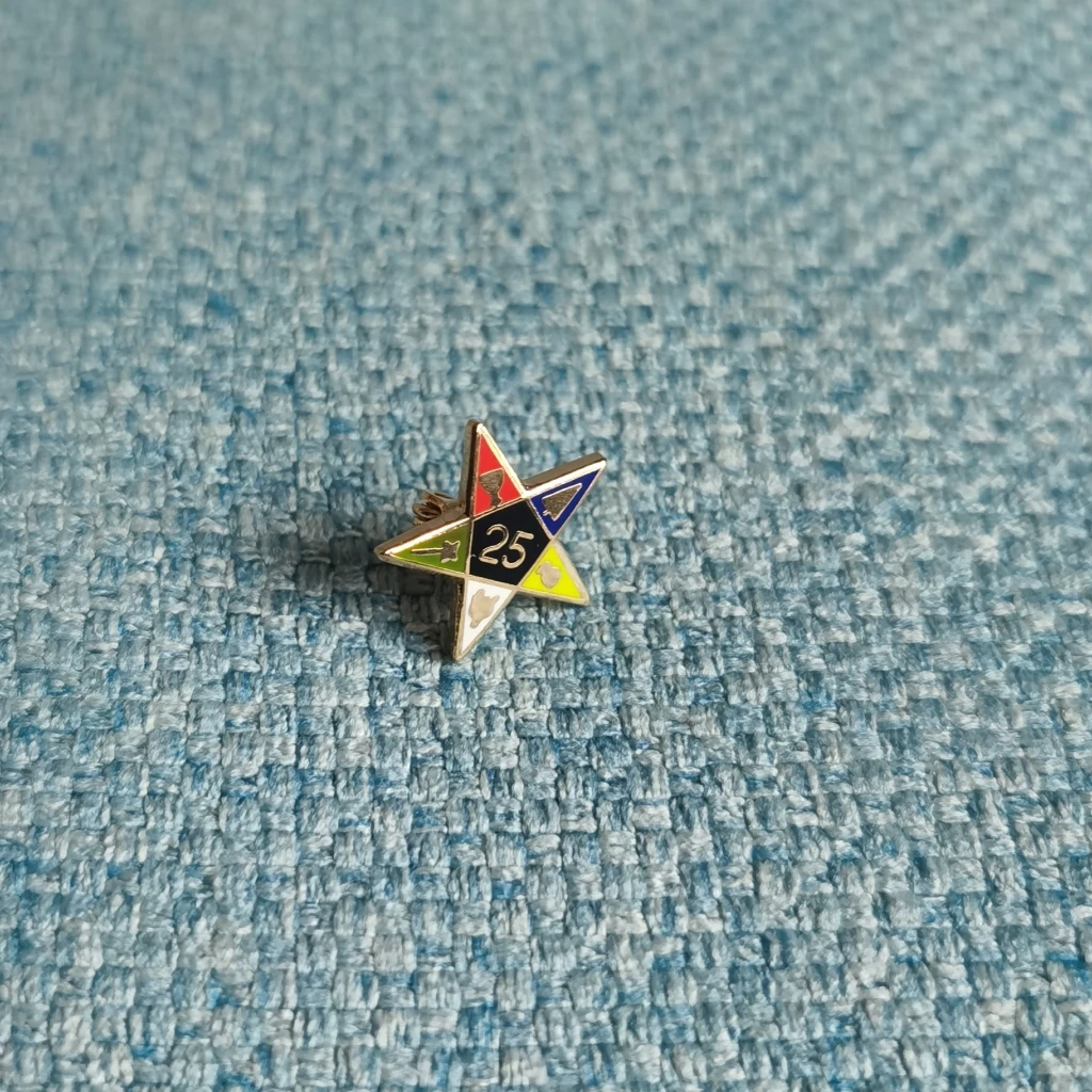25th Year Of Eastern Star Logo Masonic Mason Lapel Pin Badge |