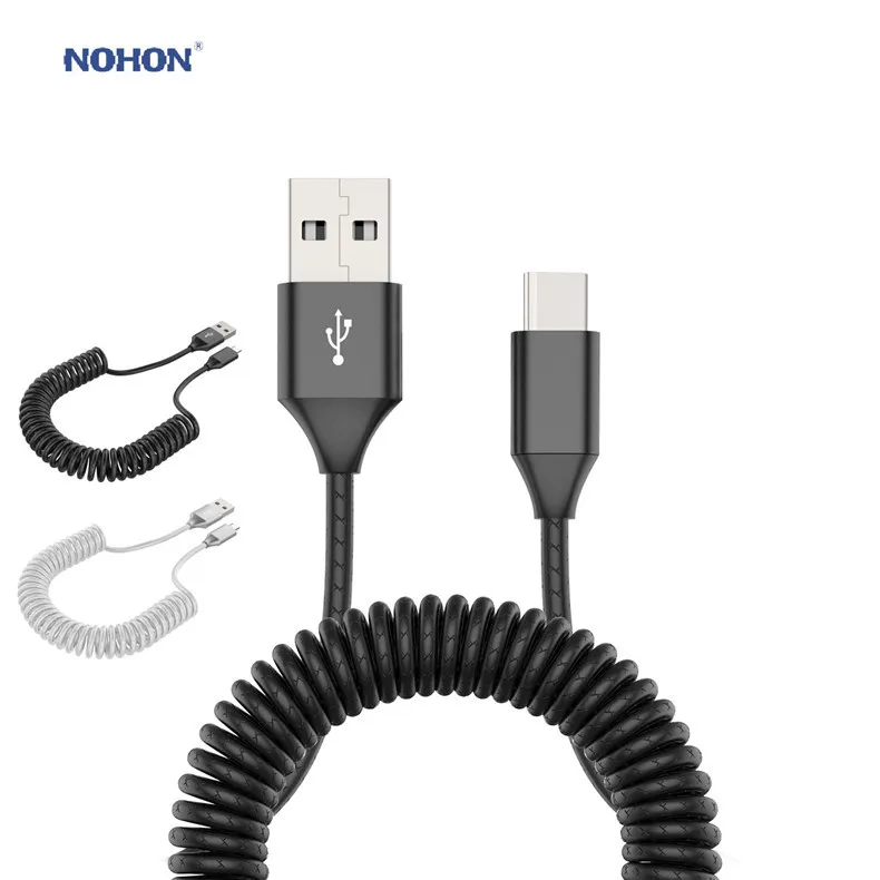 NOHON пружинный USB кабель для iPhone, samsung, Xiaomi, huawei, быстрое зарядное устройство для lightning, зарядный кабель для передачи данных, шнур зарядного устройства для Android