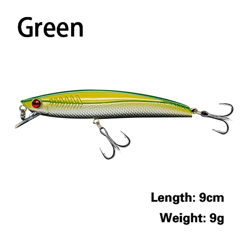 90 мм/9 г рыболовная поддельная приманка Пресноводная для погружения 1 метр