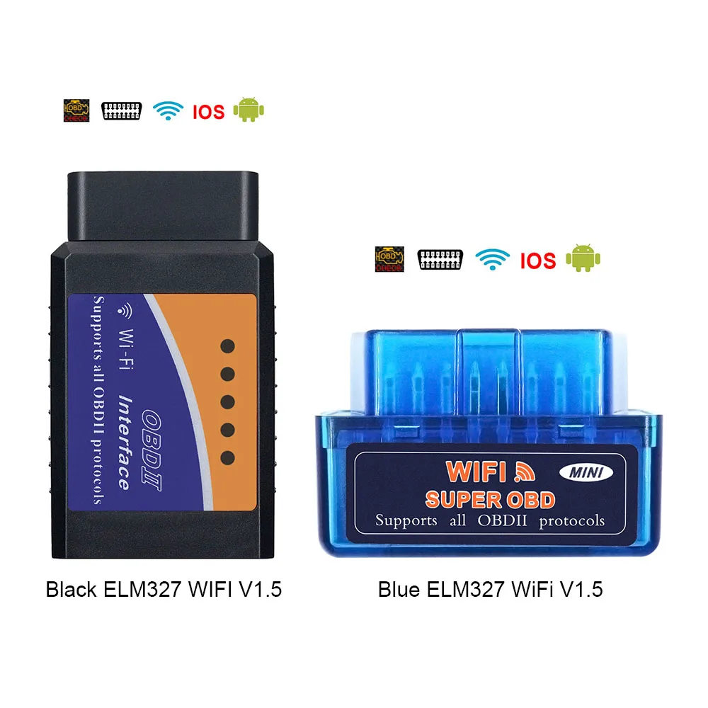 Автомобильный сканер OBD2 ELM327 Bluetooth/WIFI V1.5 OBDII ELM 327 BT/Wi Fi 1 5 HHOBD HH OBD Bluetooth V1.5/1