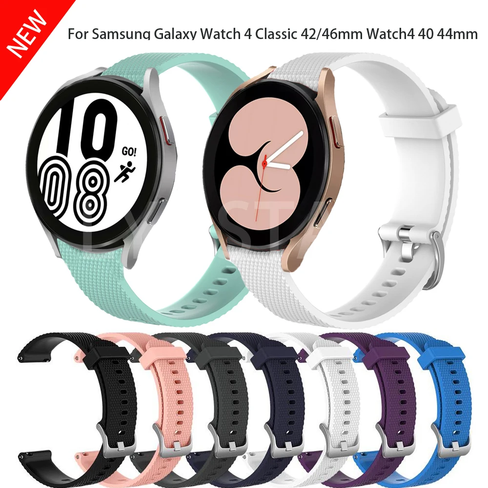 

Hot Watch Strap For Galaxy Watch4 40/44mm Silicone Wristband Stop For Samsung Galaxy Watch 4 Classic 42/46mm Watchband Bracelet